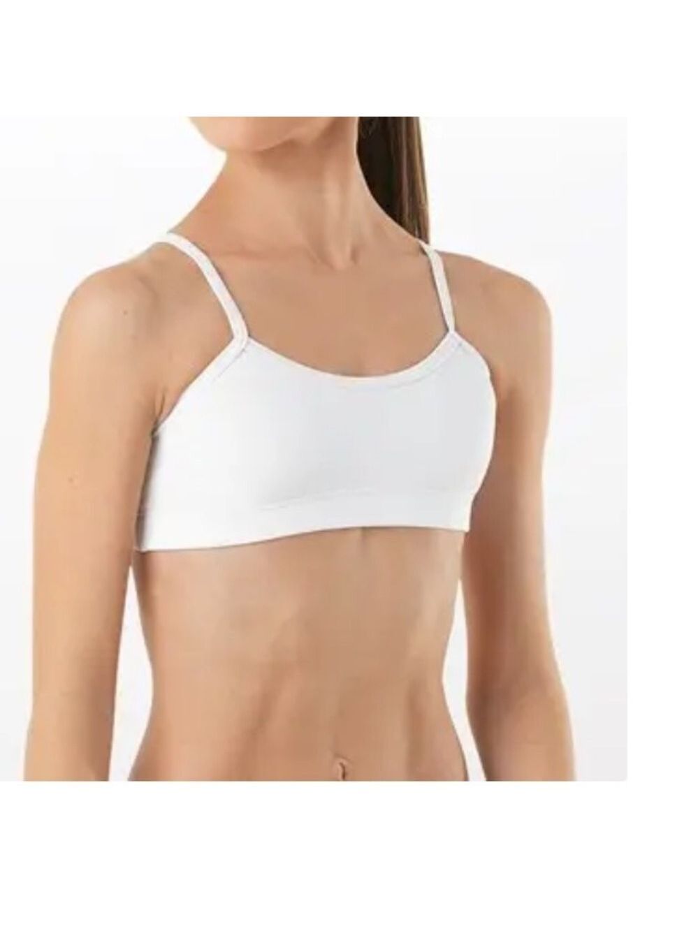 Balera Dance White Sports Bra Adult XS